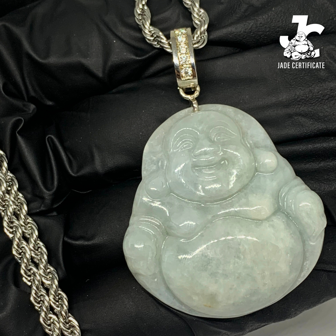 Laughing Buddha Jade - Type A Icey Light Green 06