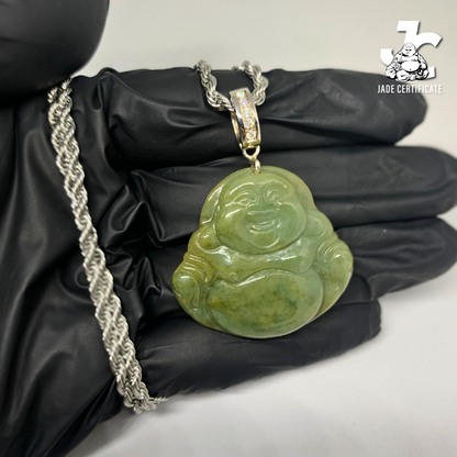 Laughing Buddha Jade - Type A Dark Green 02