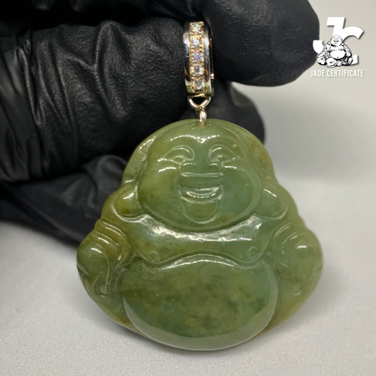 Laughing Buddha Jade - Type A Dark Green 02